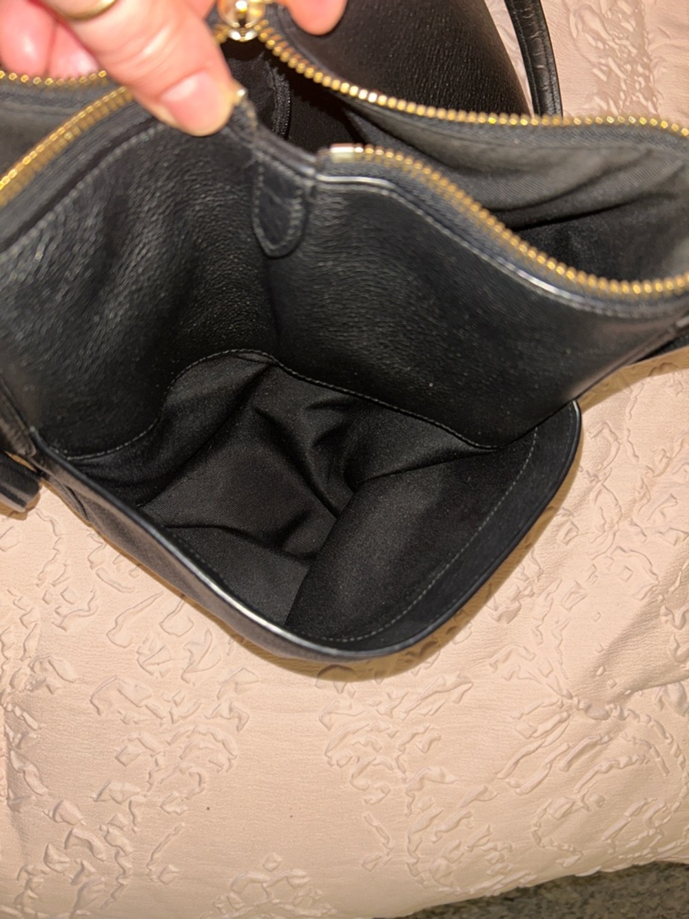 Coach Black Leather Tote with Gold Hardware - Picture 9 of 12